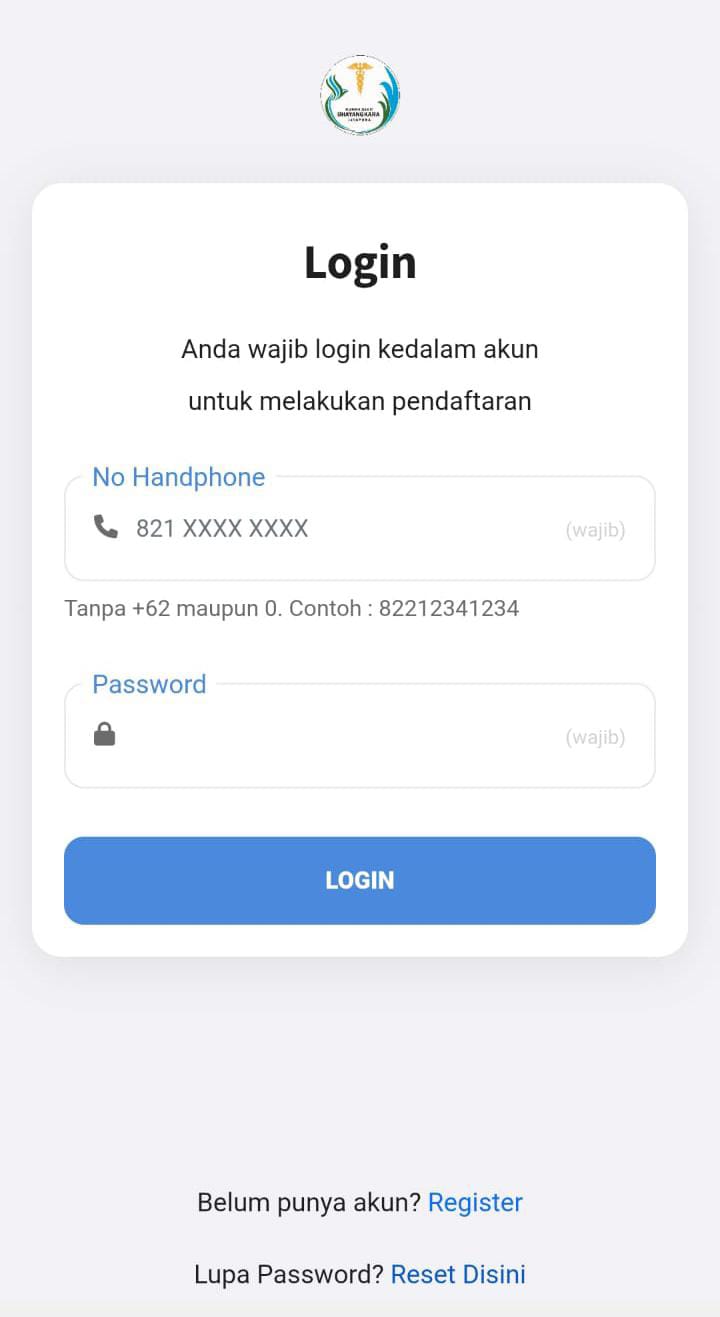 Tampilan Login Online